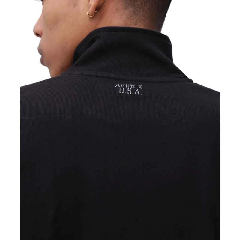 AVIREX DAILY STAND ZIP RIB JACKET  "BLACK" 7834930022-010