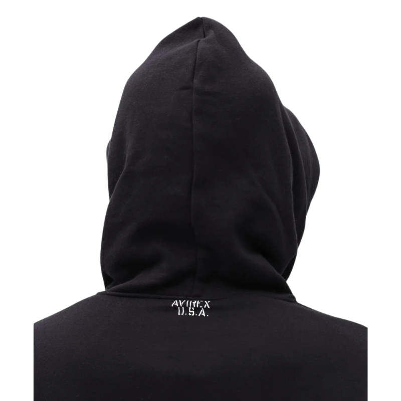AVIREX DAILY PULLOVER SWEAT PARKA LOGO  "BLACK"7833931006-010