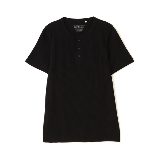 AVIREX DAILY THERMAL HENLEY NECK T-SHIRT  "BLACK" 7836934018-010