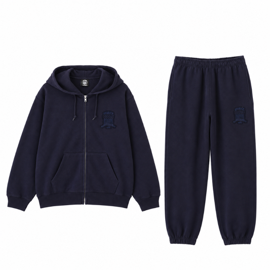 AVIREX Sweat Set Up SIGNATURE VARSITY ZIP UP PARKA × LOGO SWEAT PANTS "NAVY "