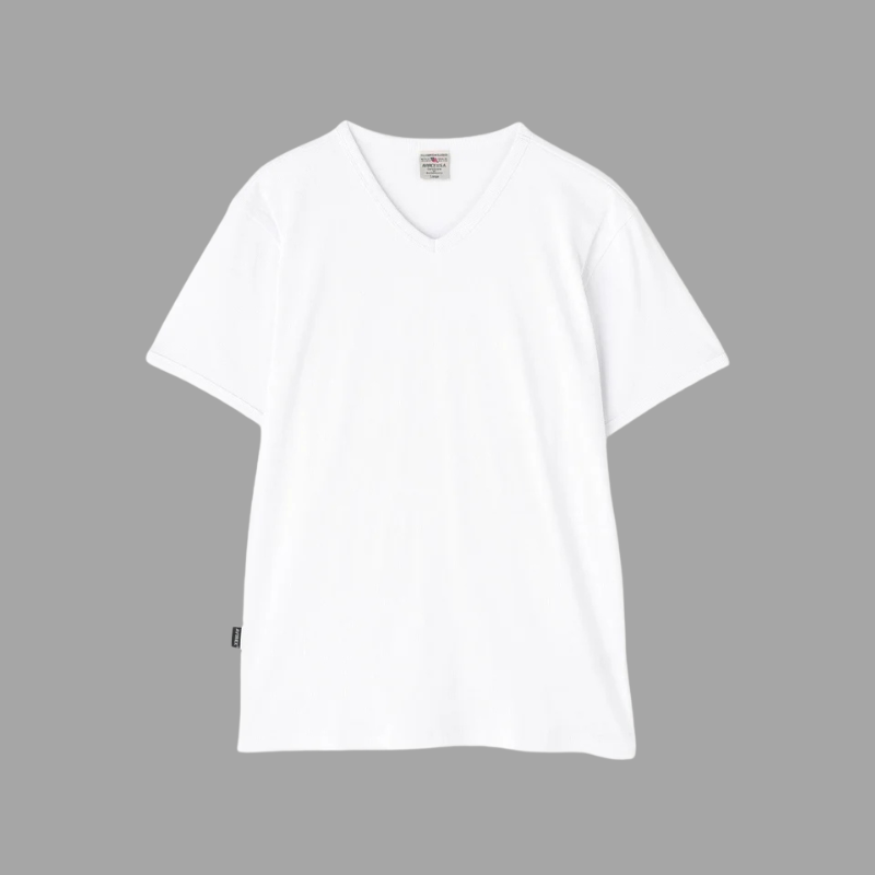 AVIREX DAILY RIB S/S V-NECK T-SHIRT  "WHITE" 7835934005-030
