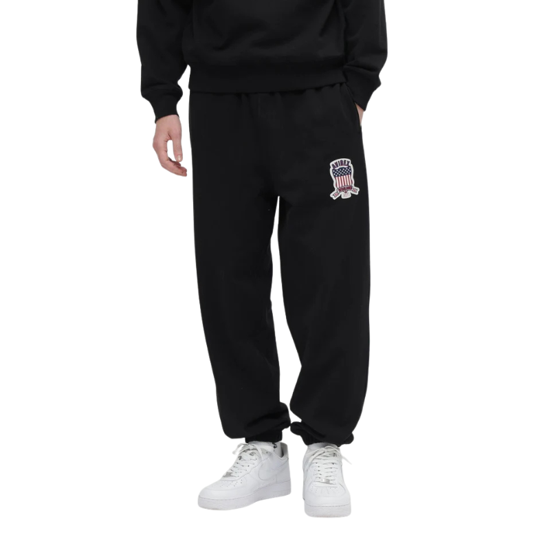 AVIREX Sweat Set Up SIGNATURE VARSITY ZIP UP PARKA × LOGO SWEAT PANTS "BLACK "
