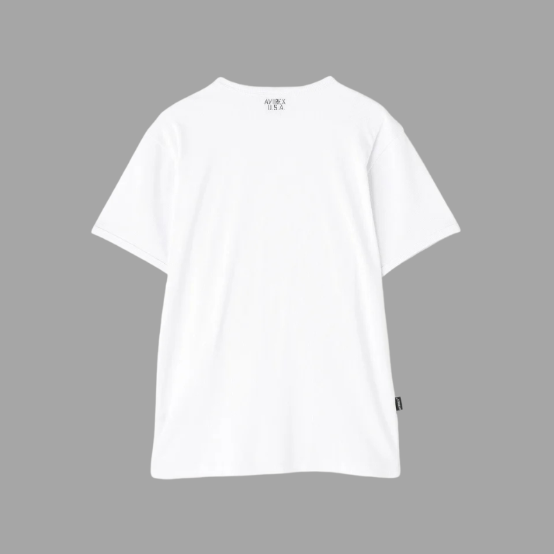 AVIREX DAILY RIB S/S V-NECK T-SHIRT  "WHITE" 7835934005-030