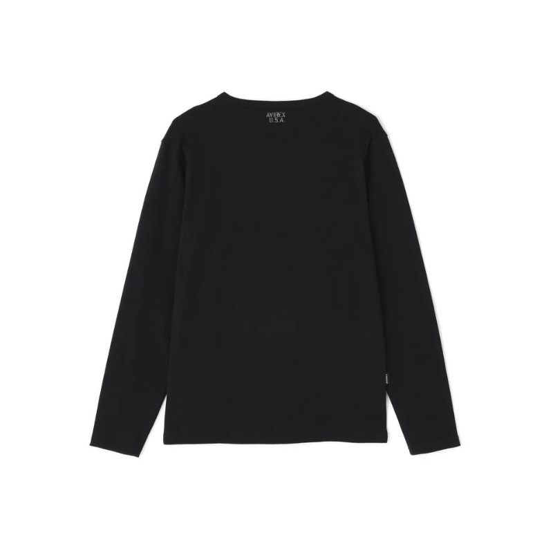 AVIREX DAILY RIB L/S CREW NECK T-SHIRT  "BLACK" 7834930019-010