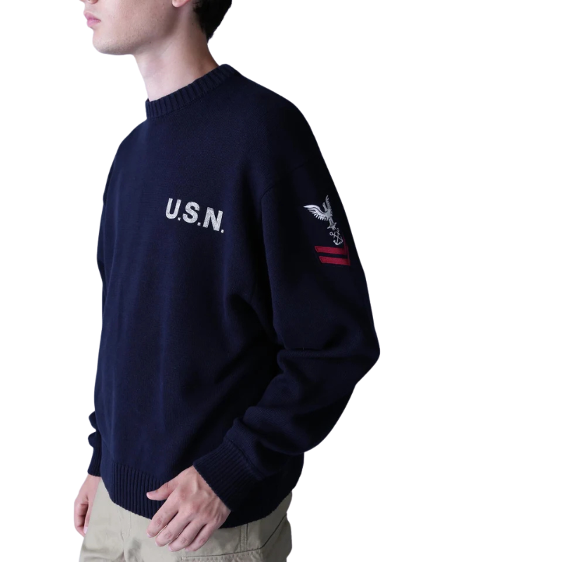 AVIREX NAVAL CREWNECK KNIT "NAVY"  7833932006-120