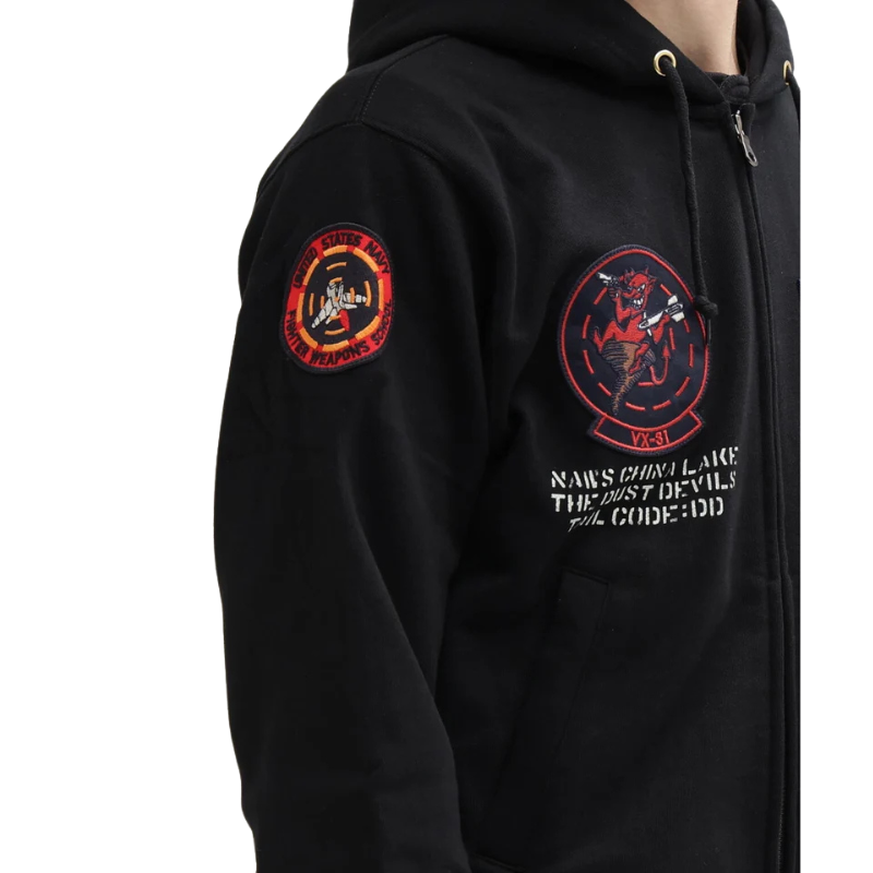 AVIREX LONG SLEEVE ZIP PARKA DUST DEVILS  "BLACK"7836931002-010
