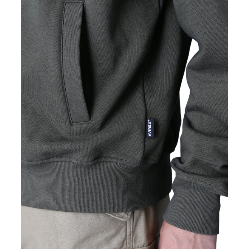 AVIREX FATIGUE STAND ZIPUP SWEAT "OLIVE"  7834930001-310
