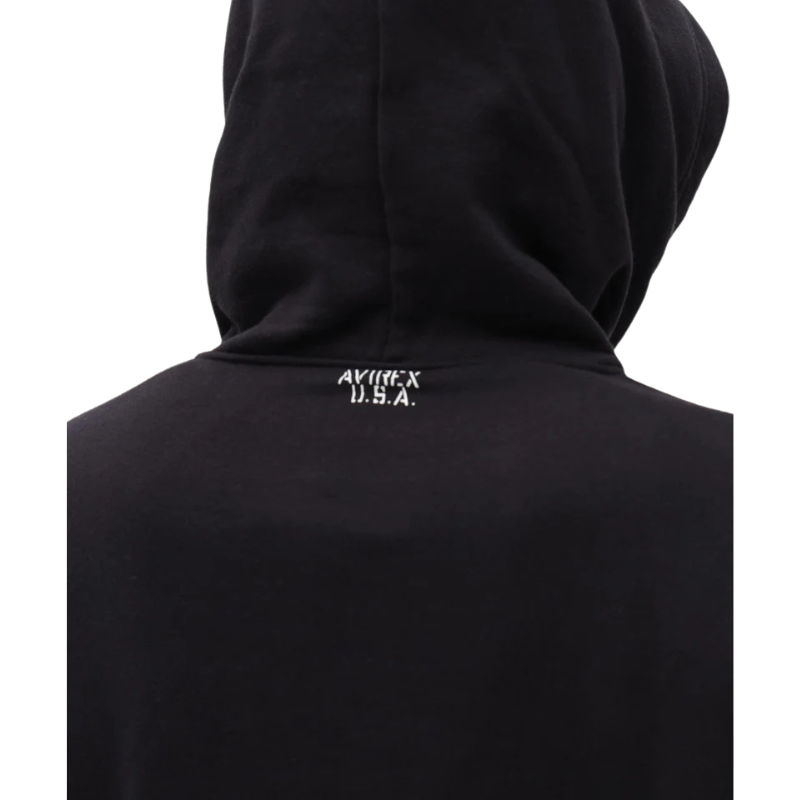 AVIREX DAILY PULLOVER SWEAT PARKA LOGO  "BLACK"7833931006-010
