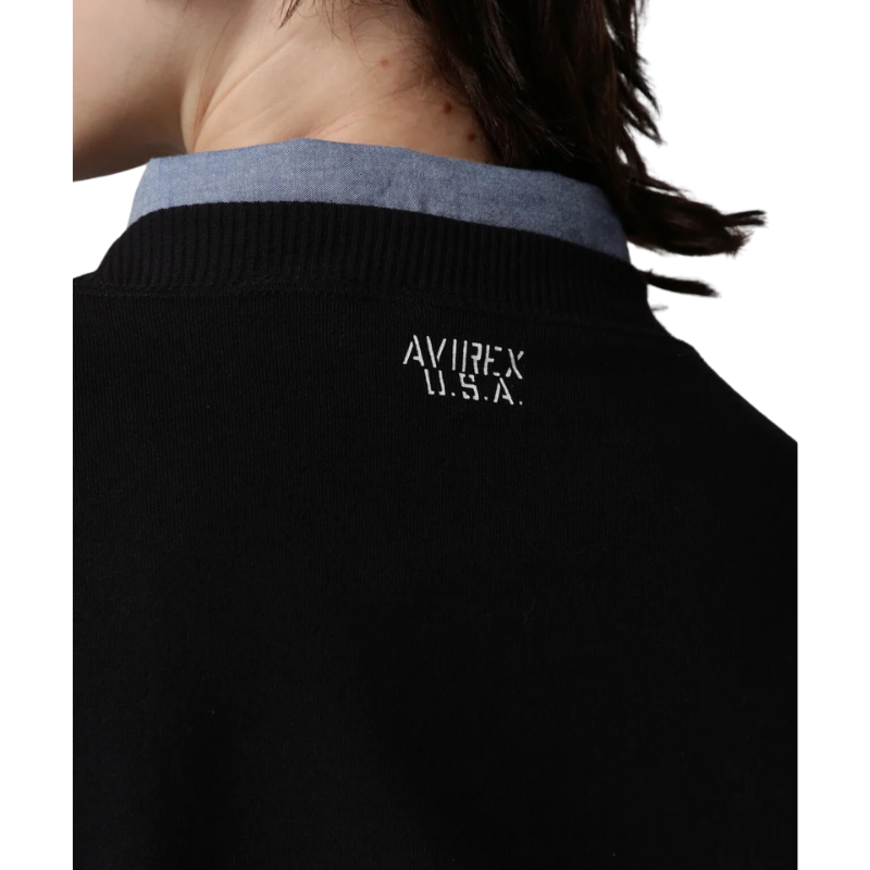 AVIREX DAILY CREW NECK L/S SWEAT "BLACK" 7833932002-010