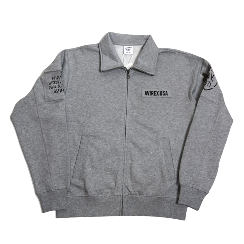 AVIREX FATIGUE STAND ZIPUP SWEAT "OXFORD"  7834930001-382