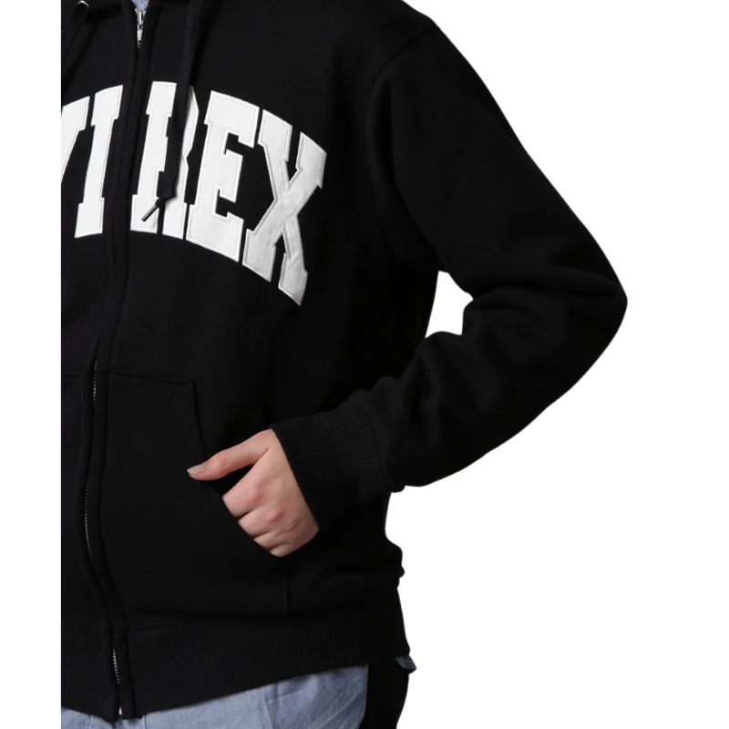 AVIREX DAILY ZIP UP SWEAT PARKA LOGO  "BLACK"7833931007-010