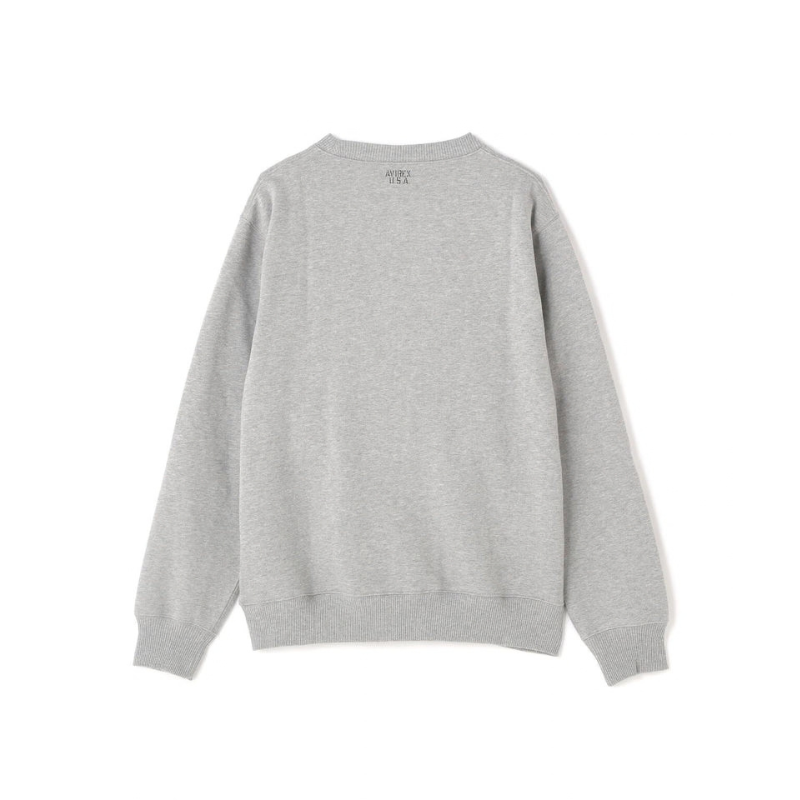 AVIREX DAILY CREW NECK L/S SWEAT LOGO  "OXFORD" 7833932003-382