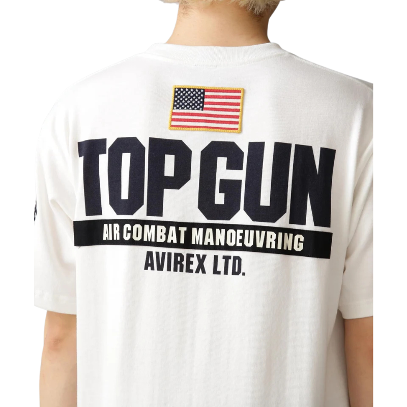 AVIREX TOP GUN PATCH & PRINT T-SHIRT "WHITE"  7833934013-030