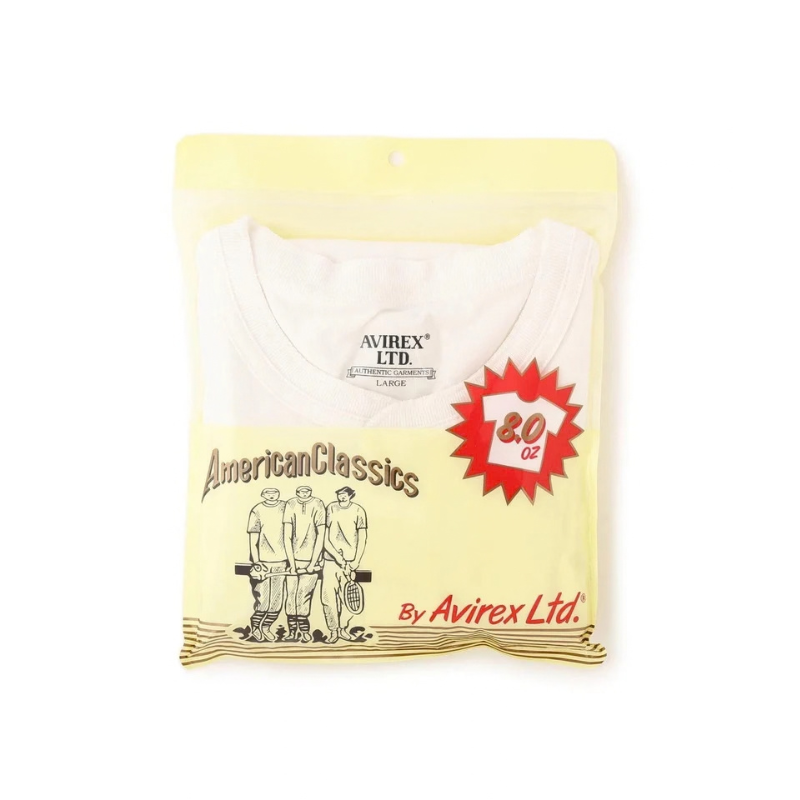 AVIREX HENLEY NECK PACK T-SHIRT "WHITE"  7835934019-030