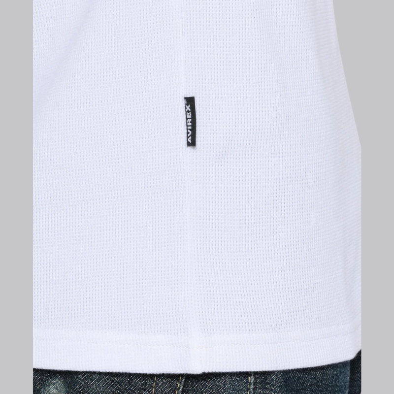 AVIREX DAILY MINI WAFFLE V NECK T-SHIRT  "WHITE" 7834930023-030