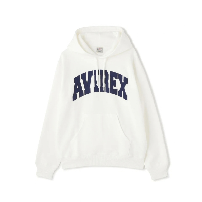 AVIREX DAILY PULLOVER SWEAT PARKA LOGO  "OFF WHITE"7833931006-033
