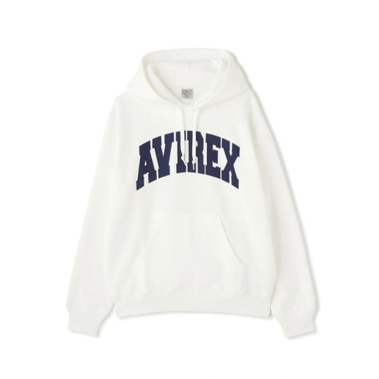 AVIREX DAILY PULLOVER SWEAT PARKA LOGO  "OFF WHITE"7833931006-033