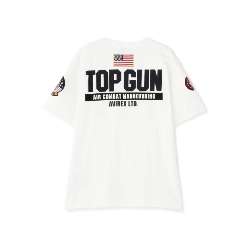 AVIREX TOP GUN PATCH & PRINT T-SHIRT "WHITE"  7833934013-030