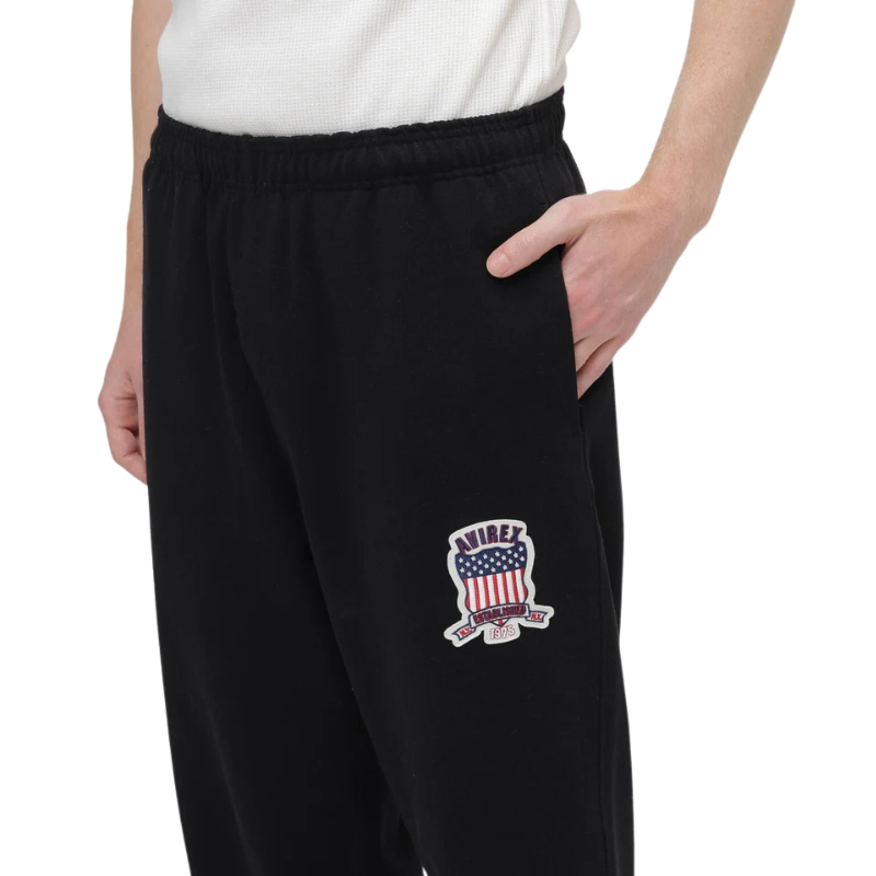 AVIREX Sweat Set Up SIGNATURE VARSITY ZIP UP PARKA × LOGO SWEAT PANTS "BLACK "
