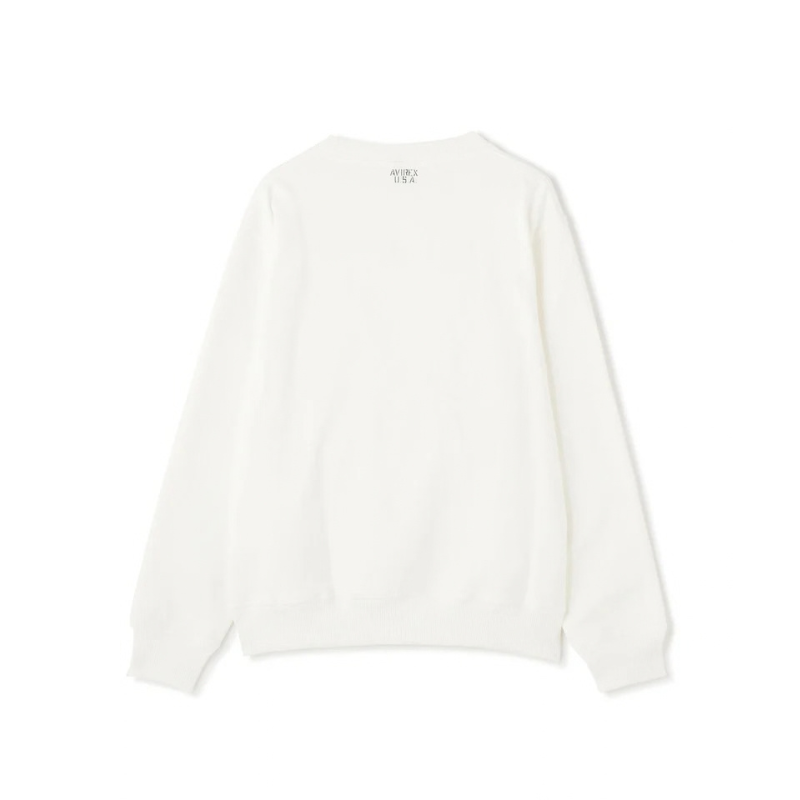 AVIREX DAILY CREW NECK L/S SWEAT "OFF WHITE" 7833932002-033
