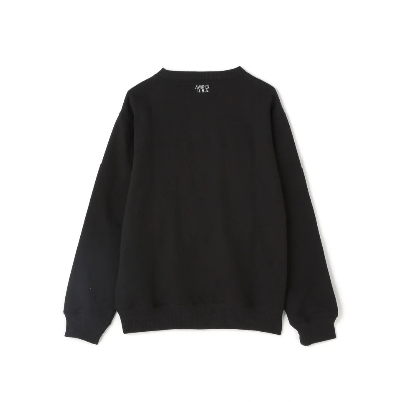 AVIREX DAILY CREW NECK L/S SWEAT "BLACK" 7833932002-010