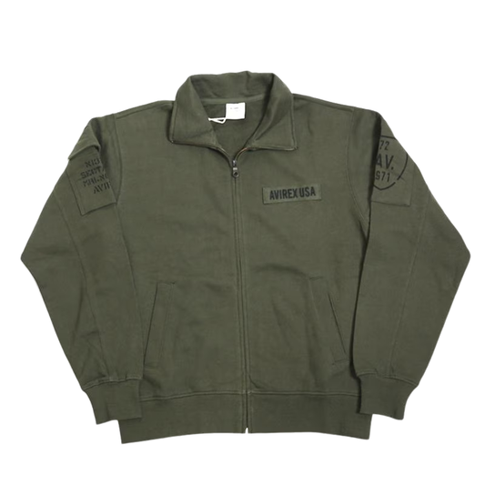 AVIREX FATIGUE STAND ZIPUP SWEAT "OLIVE"  7834930001-310