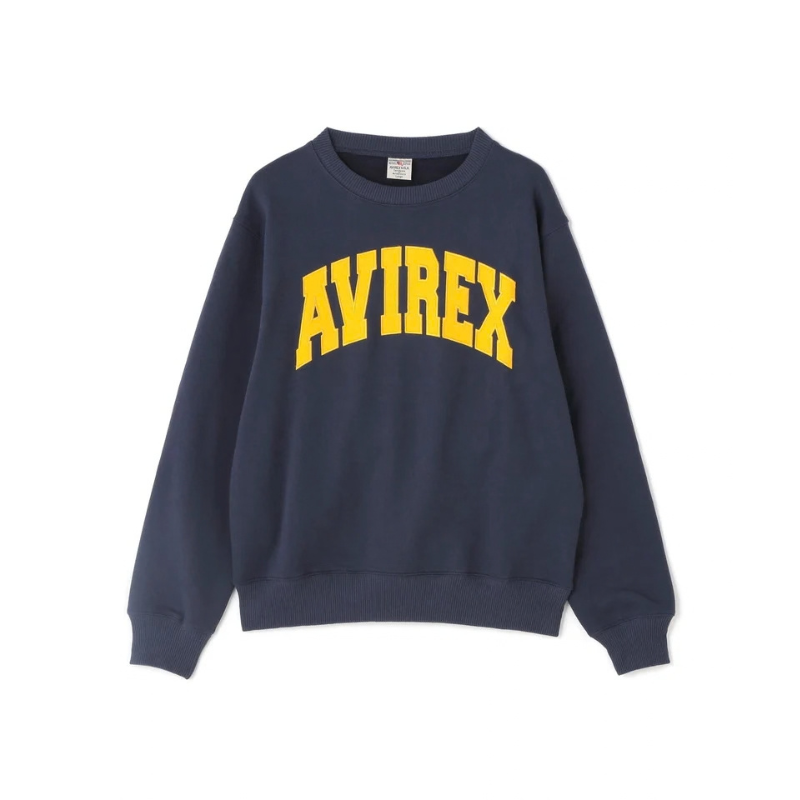 AVIREX DAILY CREW NECK L/S SWEAT LOGO  "NAVY" 7833932003-120