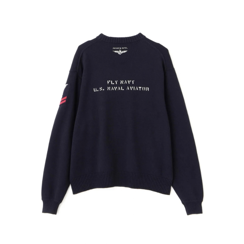 AVIREX NAVAL CREWNECK KNIT "NAVY"  7833932006-120