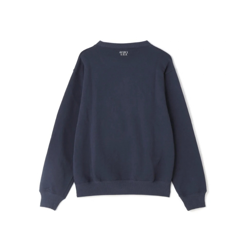 AVIREX DAILY CREW NECK L/S SWEAT LOGO  "NAVY" 7833932003-120