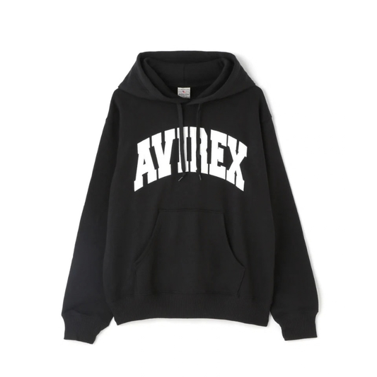 AVIREX DAILY PULLOVER SWEAT PARKA LOGO  "BLACK"7833931006-010
