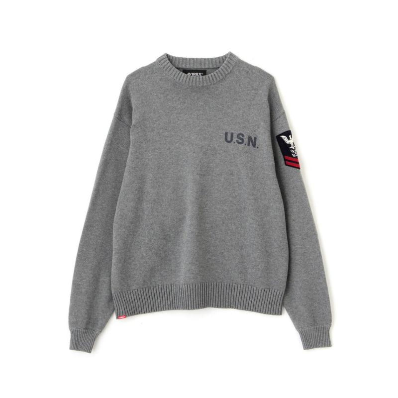 AVIREX NAVAL CREWNECK KNIT "OXFORD"  7833932006-382