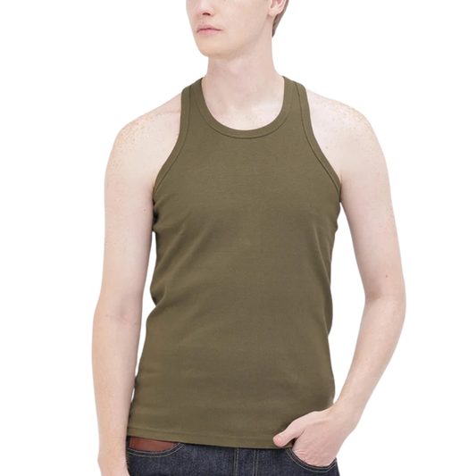 AVIREX DAILY RIB TANK TOP BACK CROSS  "OLIVE" 7835937001-310