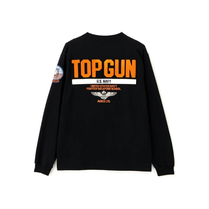 AVIREX LONG SLEEVE T-SHIRT TOPGUN "BLACK"  7833930017-010