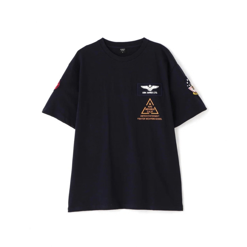 AVIREX TOP GUN PATCH & PRINT T-SHIRT "NAVY"  7833934013-120