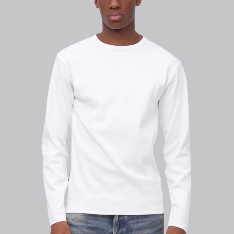 AVIREX DAILY RIB L/S CREW NECK T-SHIRT  "WHITE" 7834930019-030