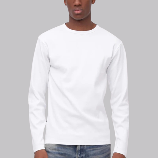 AVIREX DAILY RIB L/S CREW NECK T-SHIRT  "WHITE" 7834930019-030
