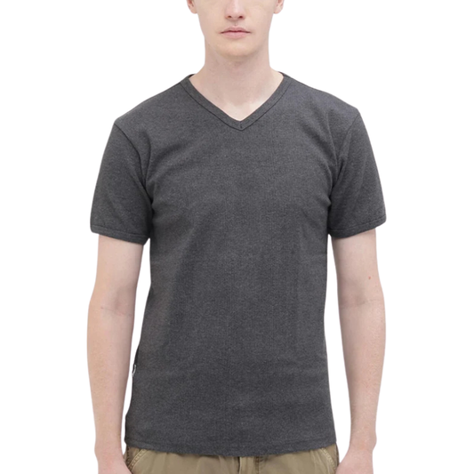 AVIREX DAILY RIB S/S V-NECK T-SHIRT  "CHARCOAL" 7835934005-410