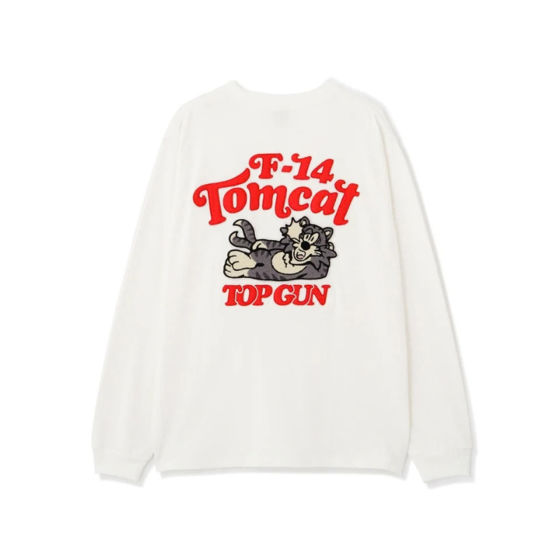AVIREX SAGARA TOM CAT L/S T-SHIRT "WHITE"  7833930016-030