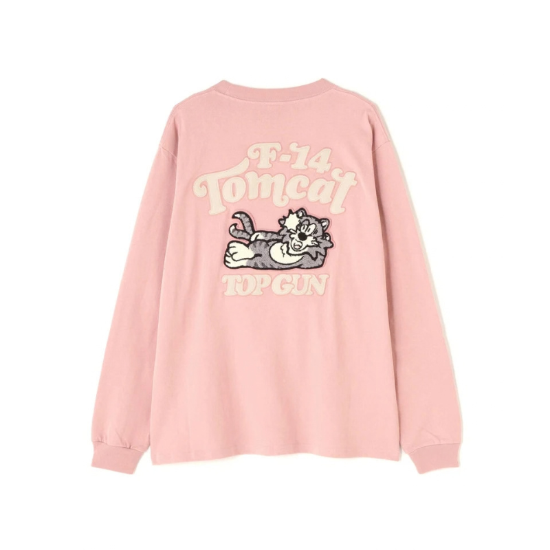 AVIREX SAGARA TOM CAT L/S T-SHIRT "PINK"  7833930016-090