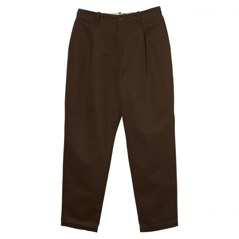 UNIVERSAL OVERALL TUCK TAPERED PANTS  "BROWN" PTF-05