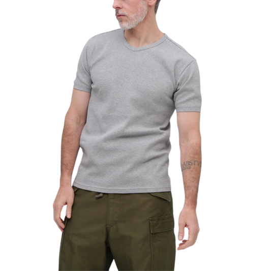 AVIREX DAILY MINI WAFFLE V-NECK S/S T-SHIRT  "GRAY" 7835934008-020