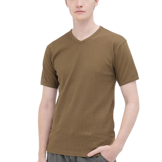 AVIREX DAILY RIB S/S V-NECK T-SHIRT  "OLIVE" 7835934005-310