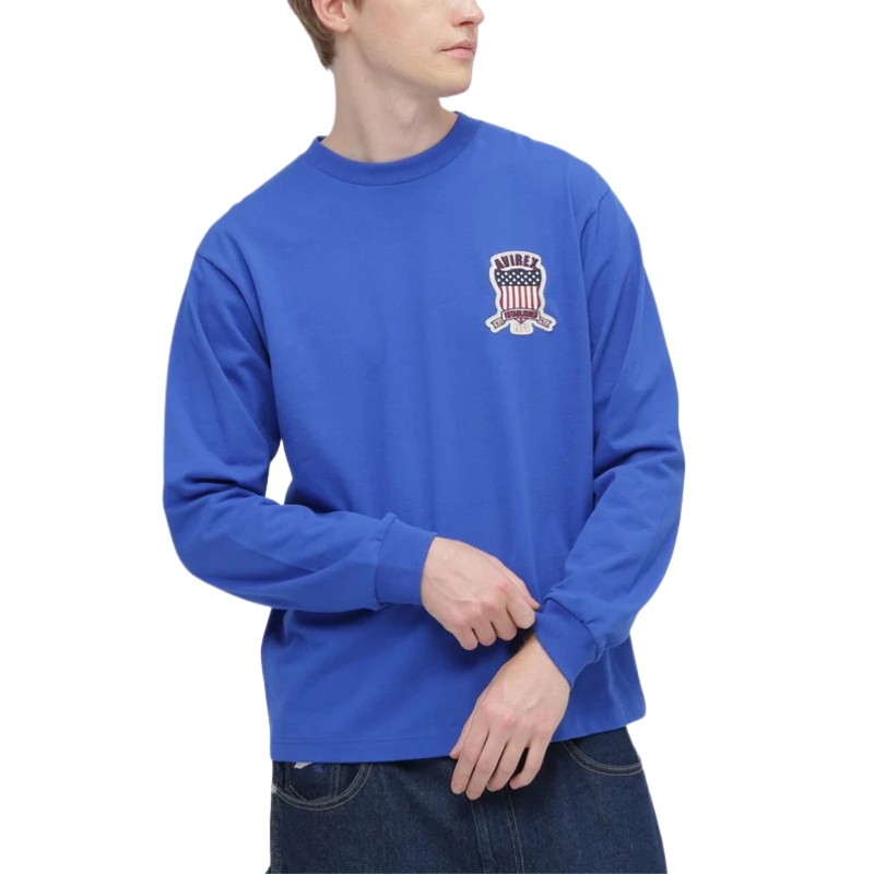 AVIREX SIGNATURE VARSITY LOGO LONGSLEEVE T-SHIRT "BLUE" 7836930006-110