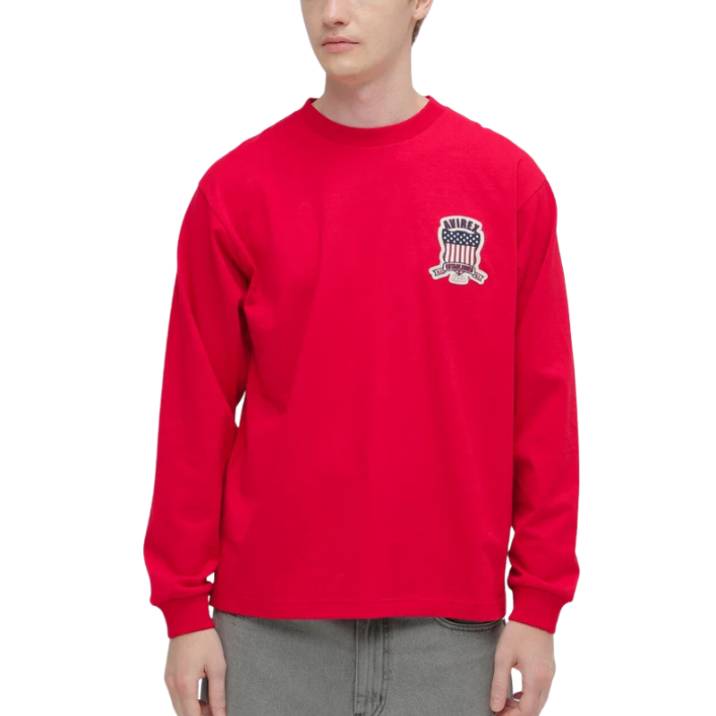 AVIREX SIGNATURE VARSITY LOGO LONGSLEEVE T-SHIRT "RED"  7836930006-100