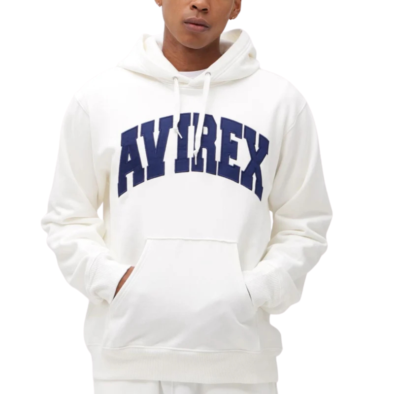 AVIREX DAILY PULLOVER SWEAT PARKA LOGO  "OFF WHITE"7833931006-033