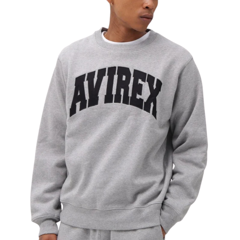 AVIREX DAILY CREW NECK L/S SWEAT LOGO  "OXFORD" 7833932003-382