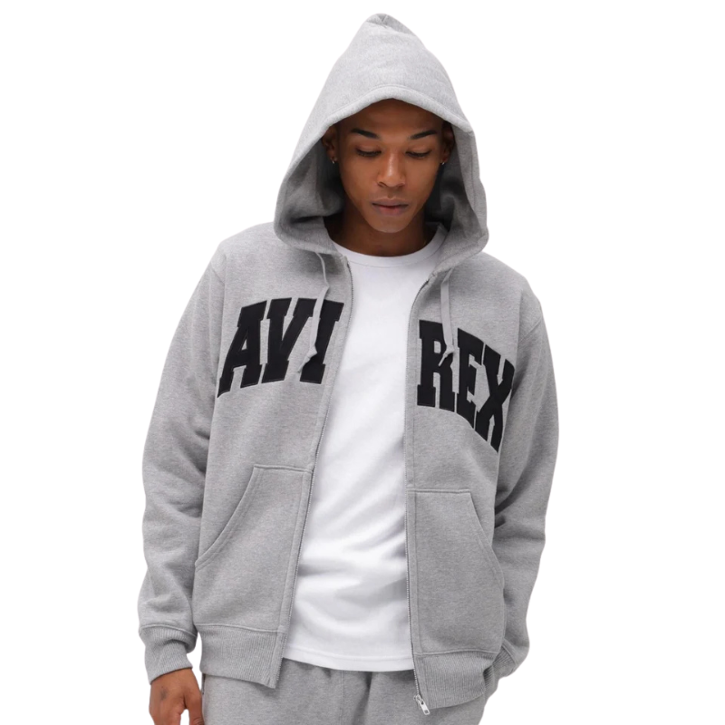 AVIREX DAILY ZIP UP SWEAT PARKA LOGO  "OXFORD"7833931007-382