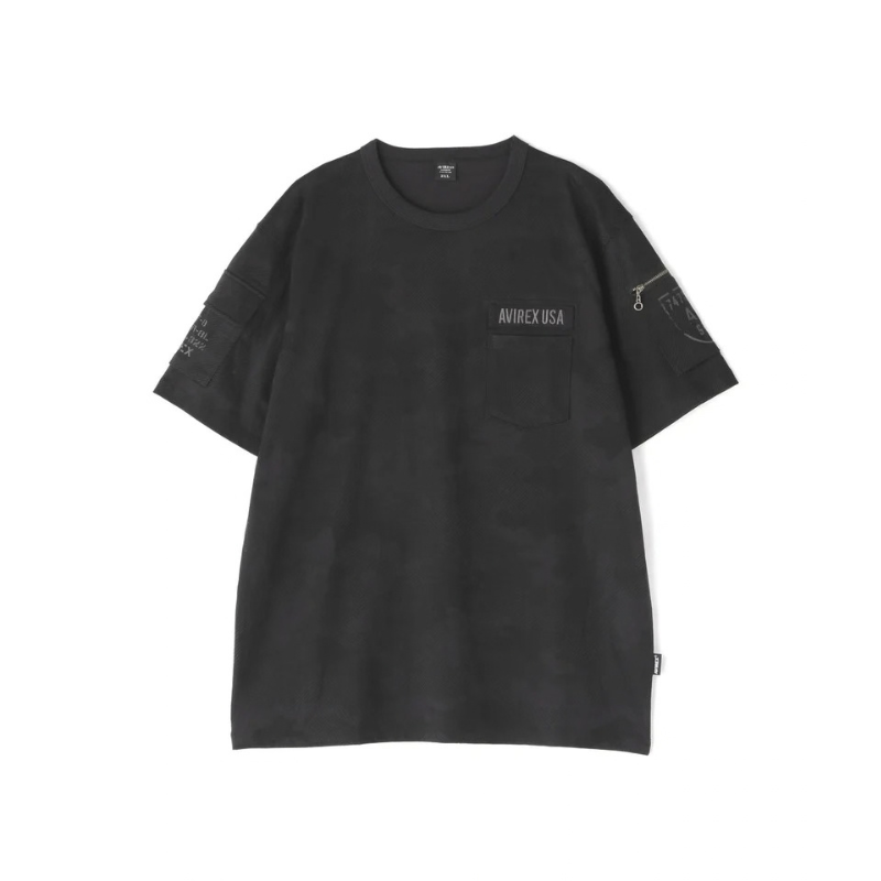AVIREX FATIGUE S/S T-SHIRT "BLACK CAMO"  7835934010-012