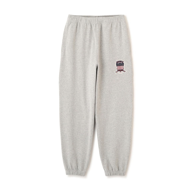 AVIREX SIGNATURE VARSITY LOGO SWEAT PANTS "GRAY"  7836910025-020