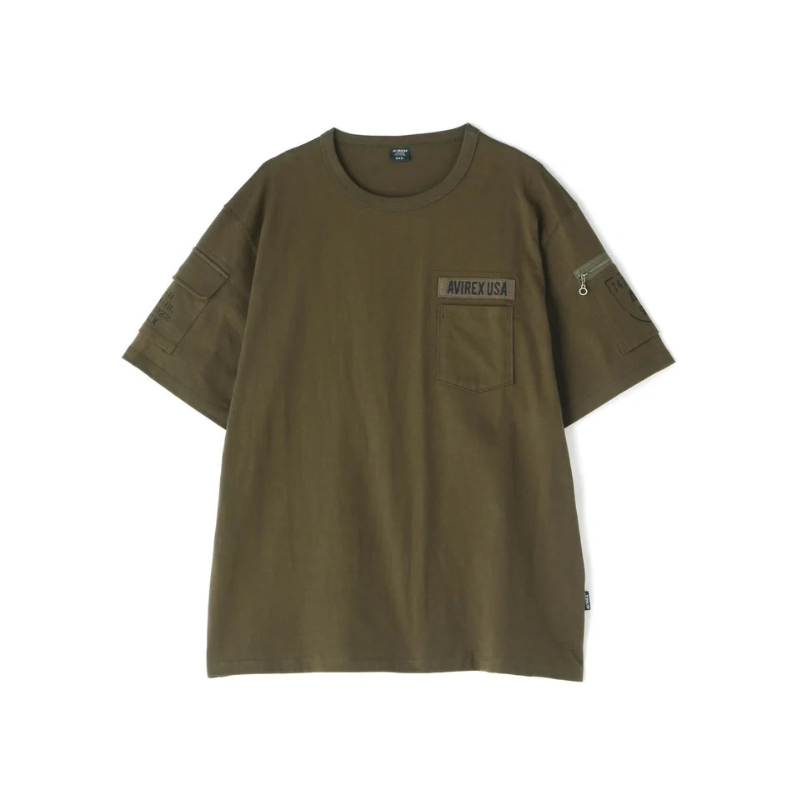 AVIREX FATIGUE S/S T-SHIRT "OLIVE"  7835934010-310